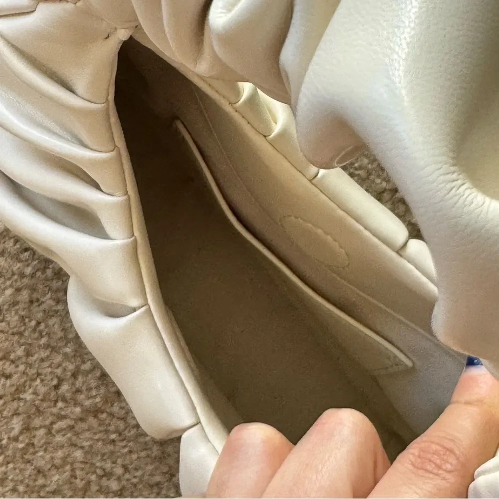 JW. PEI Gabbi Ruched Hobo Handbag Ivory